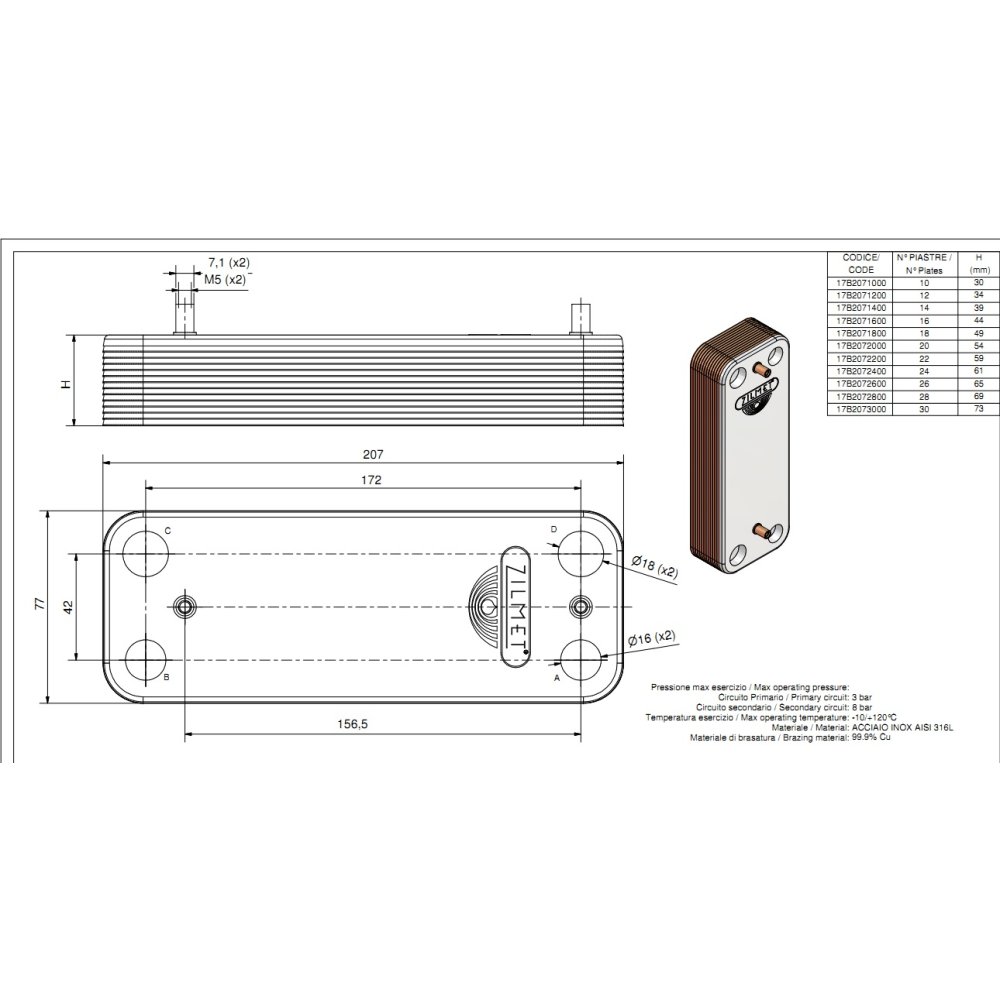 Zilmet Теплообменник пластинчатый 17B2071000